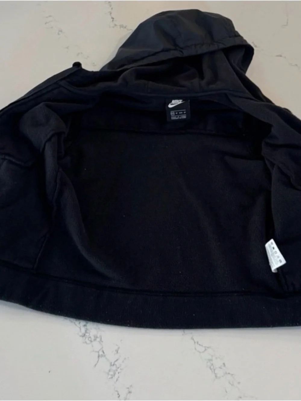 Nike Boys Black Zip-Up Hoodie Jacket Youth Size XS (6-7) Fleece Lined - Picture 3 of 5